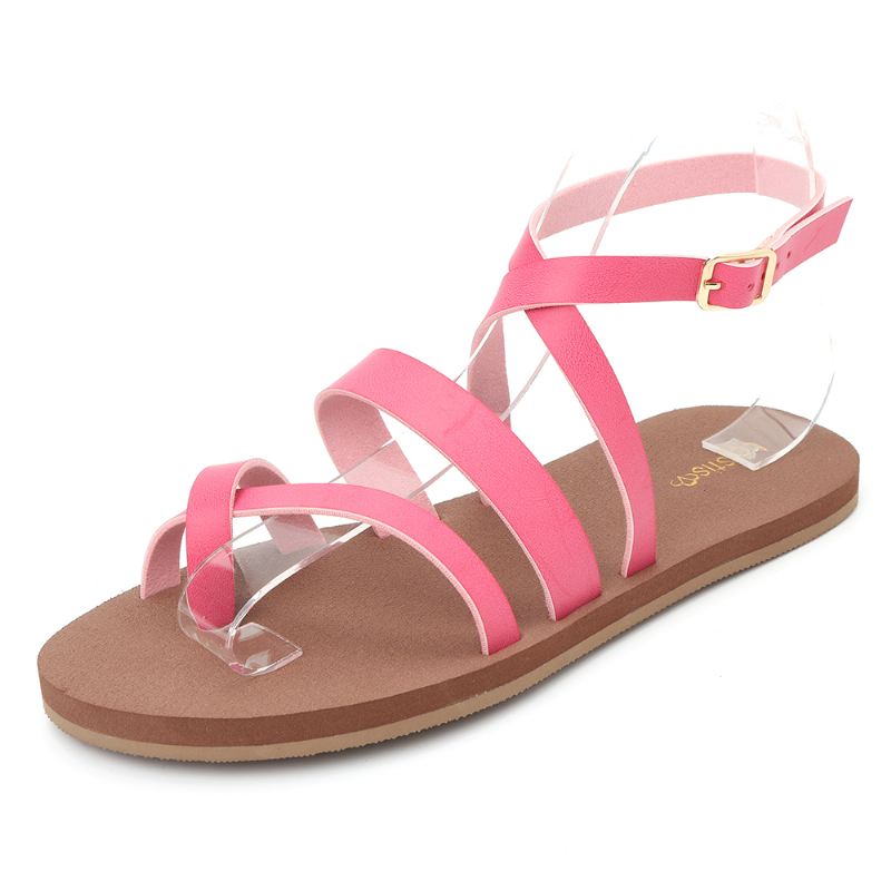 Kvinder Casual Cross Strap Clip Toe Sandaler