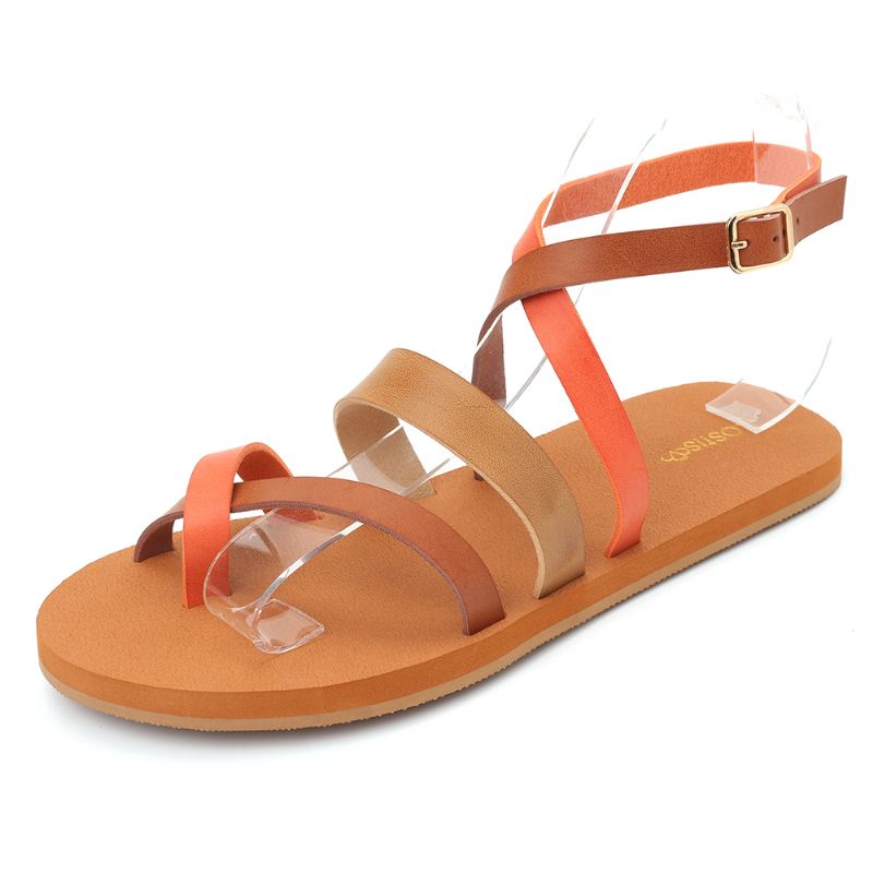 Kvinder Casual Cross Strap Clip Toe Sandaler