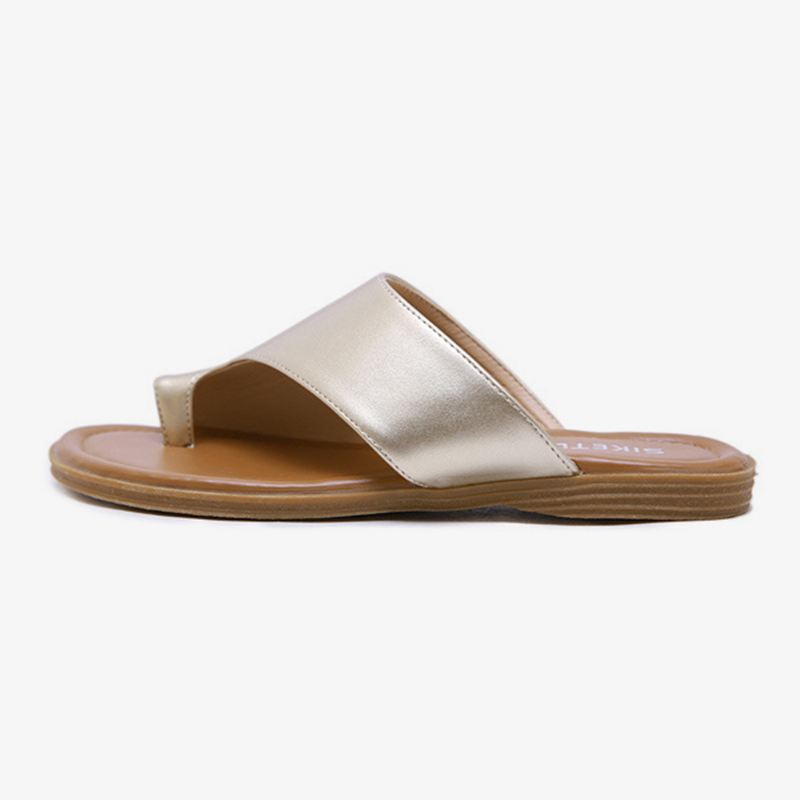 Kvinder Clip Toe Pure Color Casual Sommer Flade Sandaler