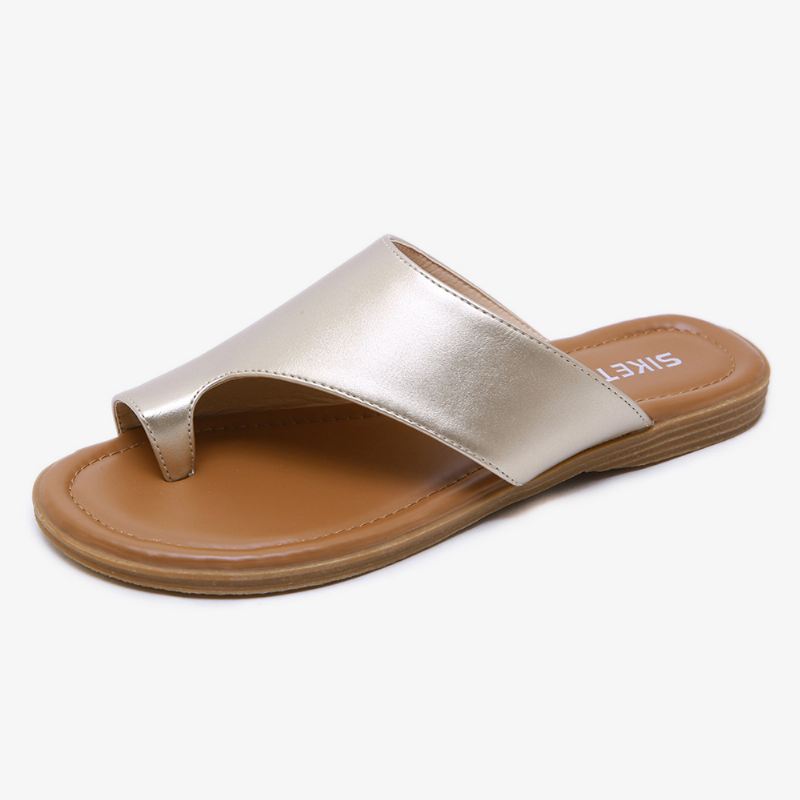 Kvinder Clip Toe Pure Color Casual Sommer Flade Sandaler