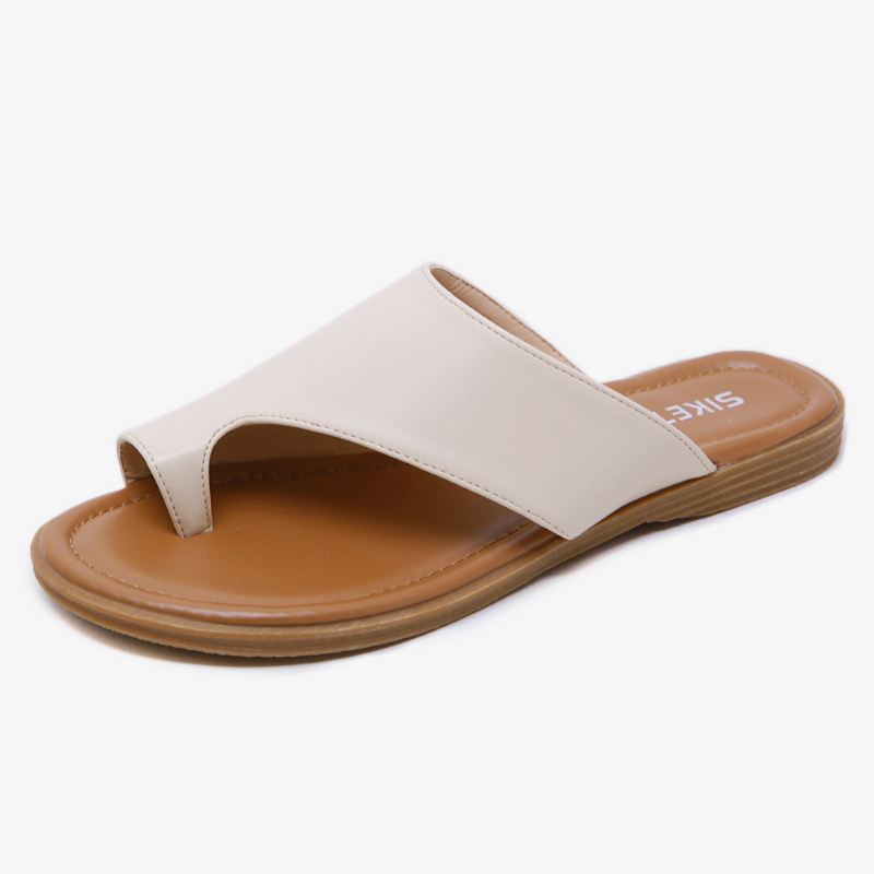 Kvinder Clip Toe Pure Color Casual Sommer Flade Sandaler