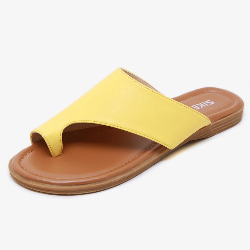 Kvinder Clip Toe Pure Color Casual Sommer Flade Sandaler