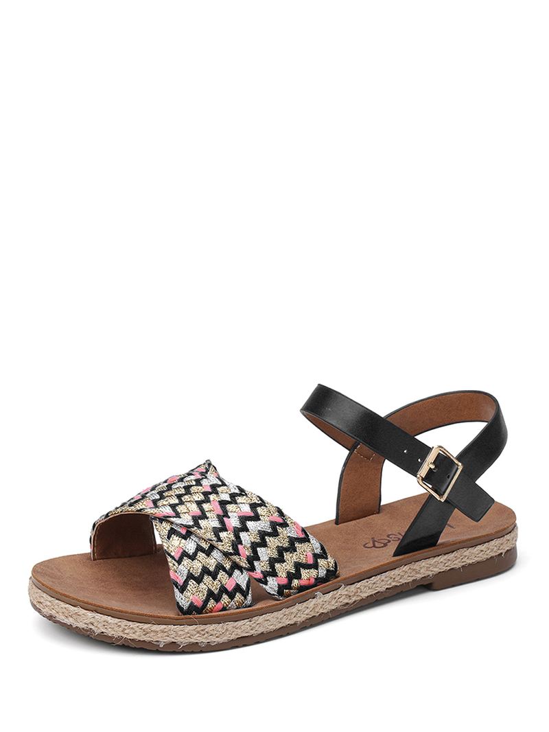 Kvinder Cross Woven Strap Casual Sandaler