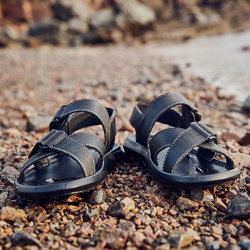 Mænd Classic Casual Blød Indersål Kohud Strandsandaler