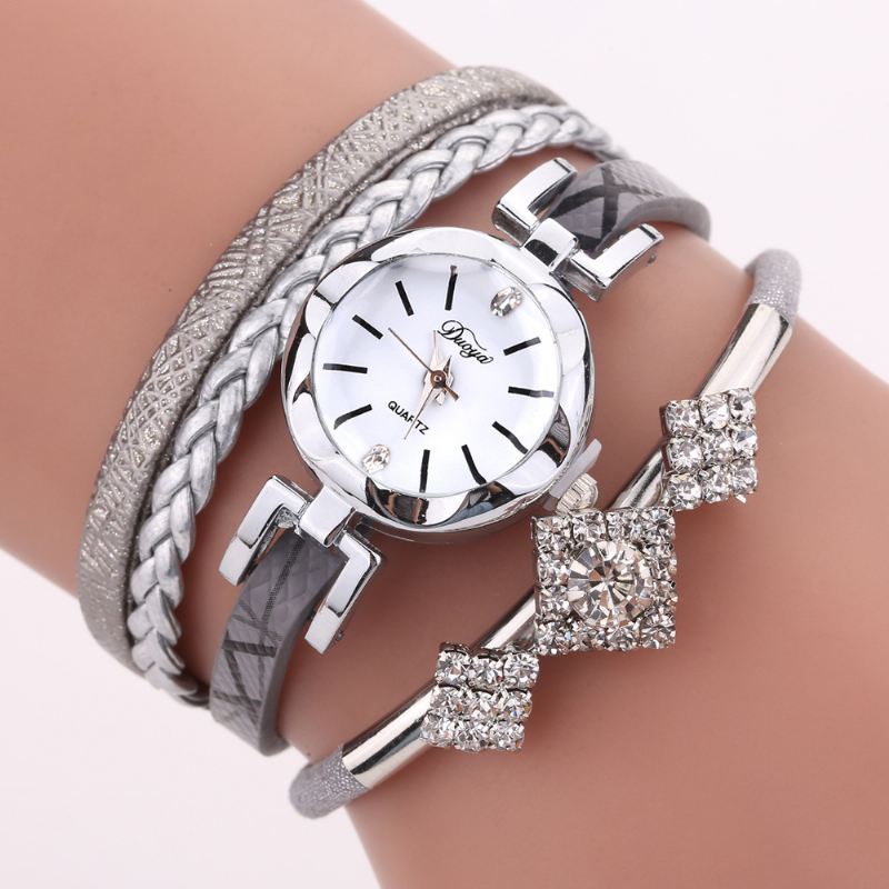 Blomster Dial Show Fashionable Kvinder Armbånd Watch Tourist Dress Retro Style Quartz Watch