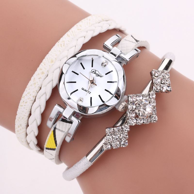 Blomster Dial Show Fashionable Kvinder Armbånd Watch Tourist Dress Retro Style Quartz Watch