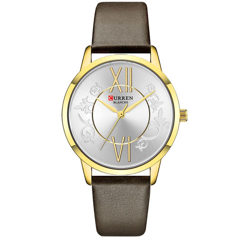 Analog Casual Style Kvinder Armbåndsur Læder Band Quartz Watch