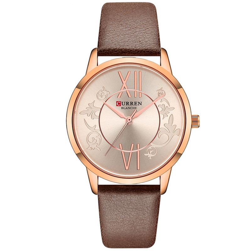 Analog Casual Style Kvinder Armbåndsur Læder Band Quartz Watch