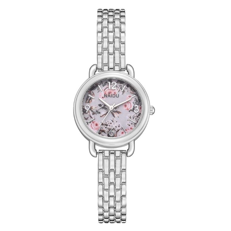 Casual Style Dekorative Dame Armbåndsur Fuld Steel Band Quartz Watch