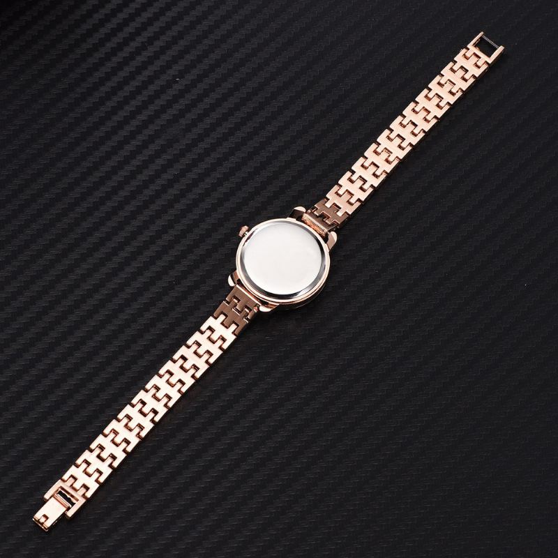 Casual Style Dekorative Dame Armbåndsur Fuld Steel Band Quartz Watch