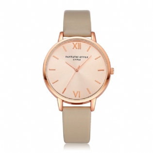 Casual Style Pu Læderrem Cloc Kladies Armbåndsur Quartz Watch