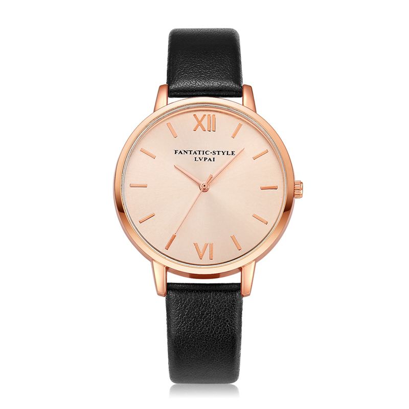 Casual Style Pu Læderrem Cloc Kladies Armbåndsur Quartz Watch