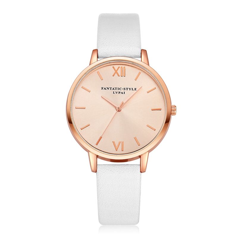 Casual Style Pu Læderrem Cloc Kladies Armbåndsur Quartz Watch