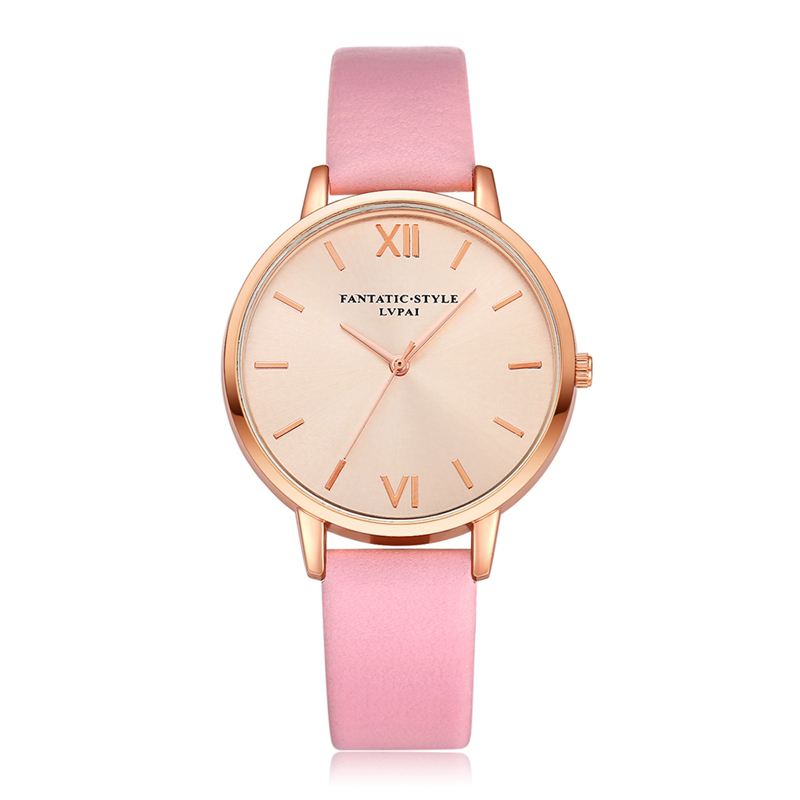 Casual Style Pu Læderrem Cloc Kladies Armbåndsur Quartz Watch