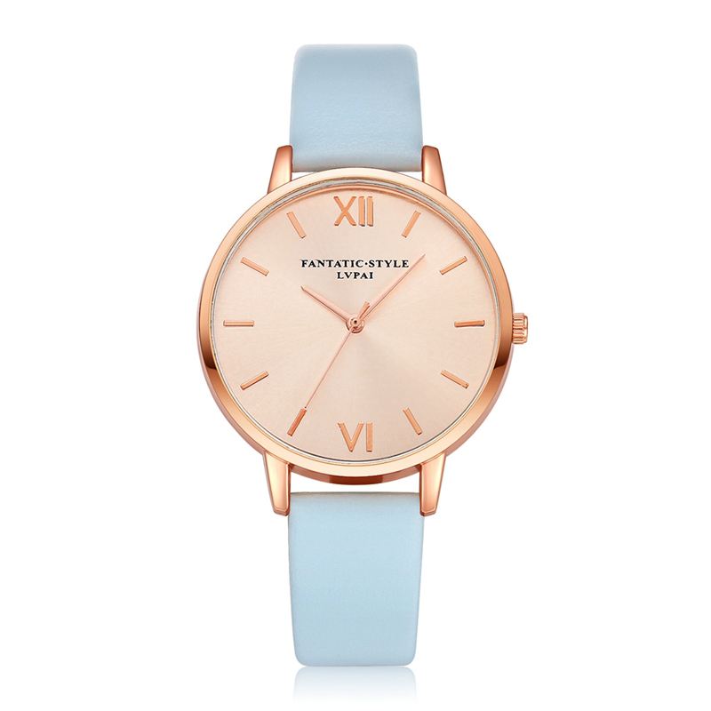 Casual Style Pu Læderrem Cloc Kladies Armbåndsur Quartz Watch