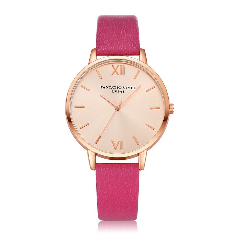 Casual Style Pu Læderrem Cloc Kladies Armbåndsur Quartz Watch