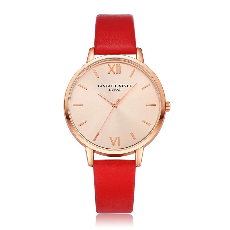 Casual Style Pu Læderrem Cloc Kladies Armbåndsur Quartz Watch