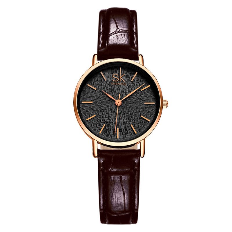 Casual Style Ultra Tyndt Damearmbåndsur Mesh Steel Band Quartz Watch