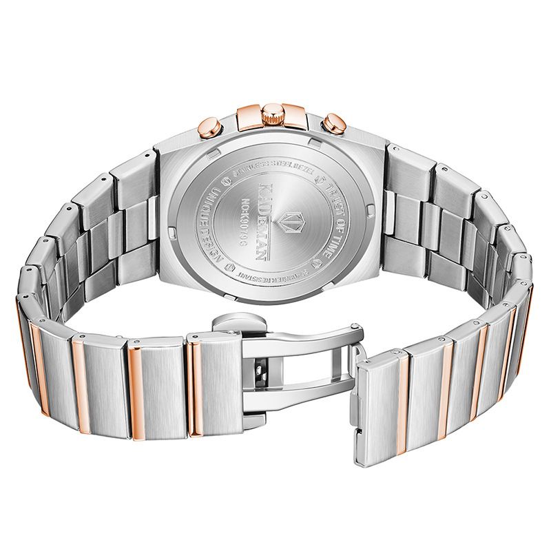 Crystal Elegant Design Dual Display Watch Full Steel Kvartsur Til Kvinder