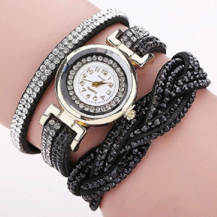 Crystal Retro Style Dame Armbånd Watch Kjole Quartz Ure