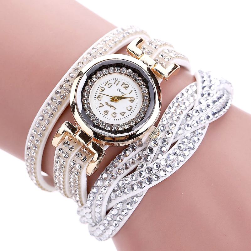 Crystal Retro Style Dame Armbånd Watch Kjole Quartz Ure