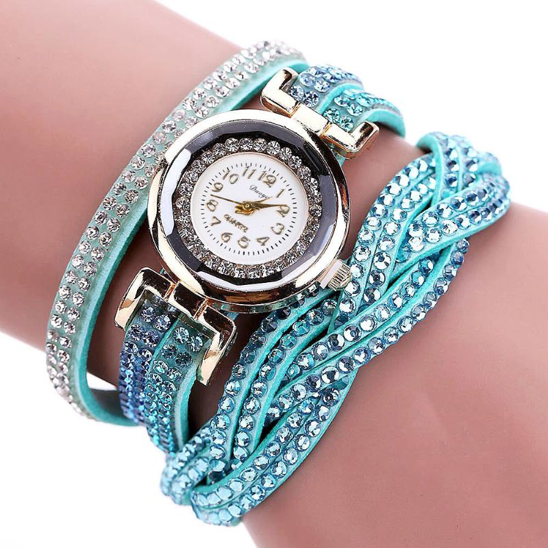 Crystal Retro Style Dame Armbånd Watch Kjole Quartz Ure