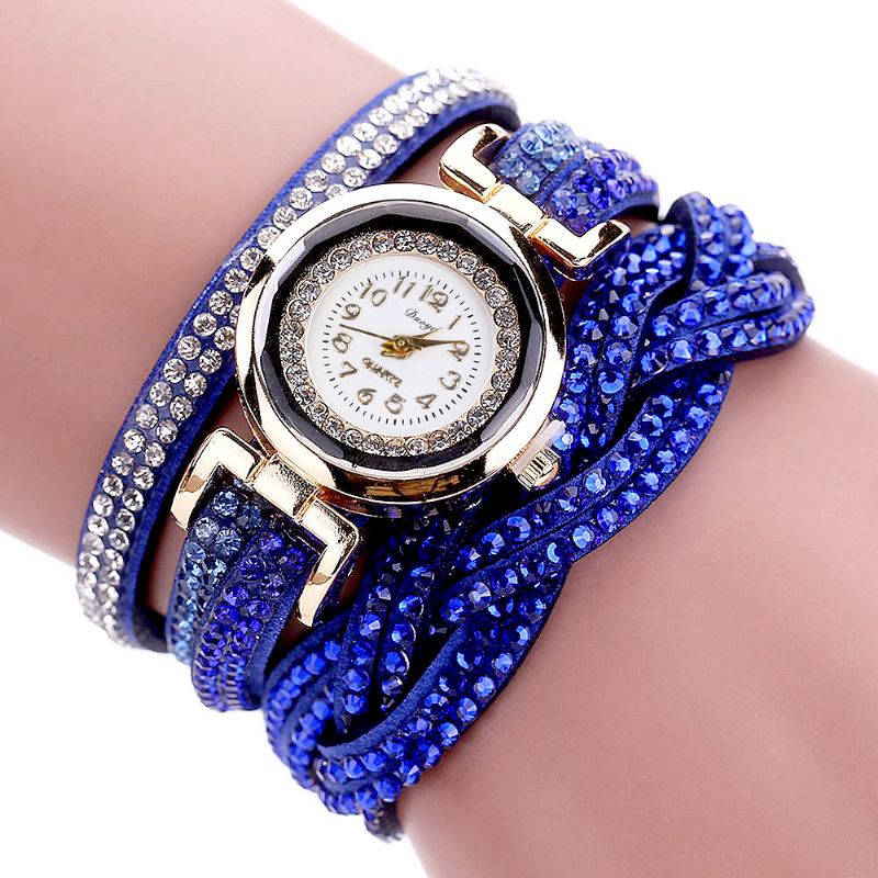 Crystal Retro Style Dame Armbånd Watch Kjole Quartz Ure