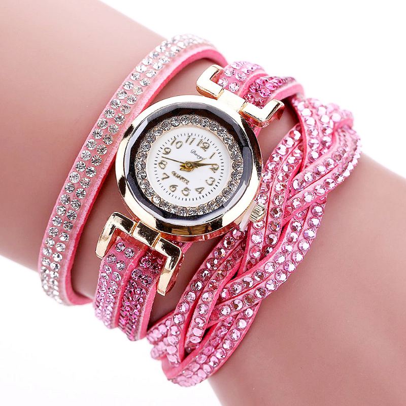 Crystal Retro Style Dame Armbånd Watch Kjole Quartz Ure