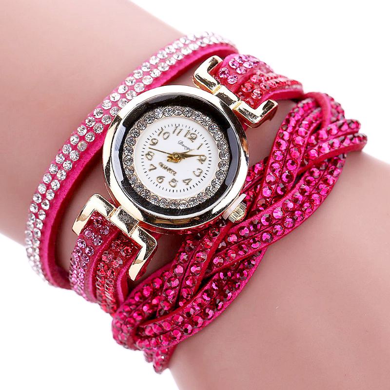 Crystal Retro Style Dame Armbånd Watch Kjole Quartz Ure