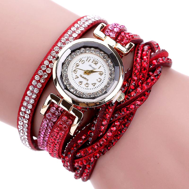 Crystal Retro Style Dame Armbånd Watch Kjole Quartz Ure