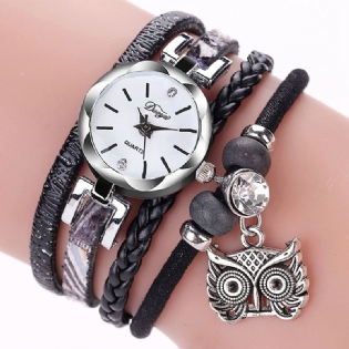 Cute Style Owl Pendant Dame Armbåndsur Mode Dame Armbåndsur