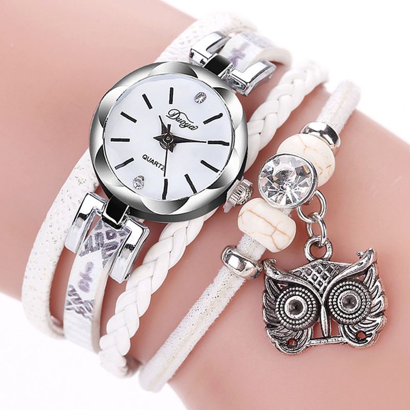 Cute Style Owl Pendant Dame Armbåndsur Mode Dame Armbåndsur