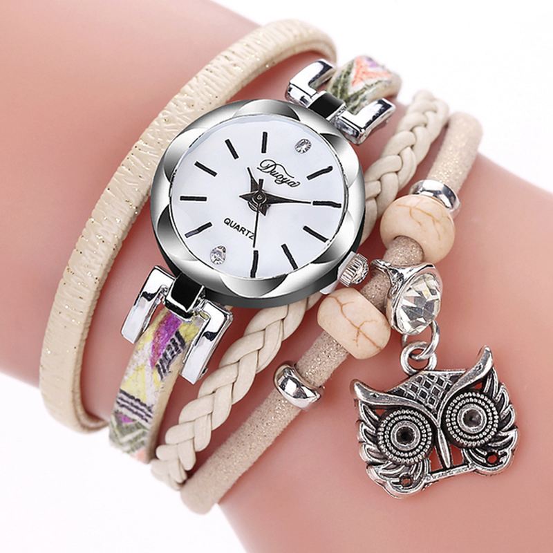 Cute Style Owl Pendant Dame Armbåndsur Mode Dame Armbåndsur