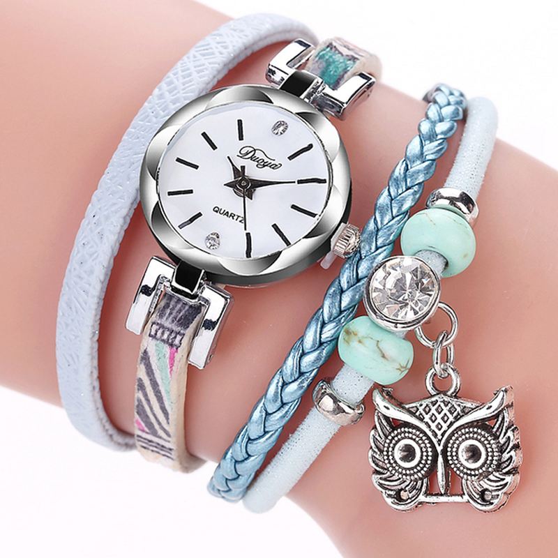 Cute Style Owl Pendant Dame Armbåndsur Mode Dame Armbåndsur