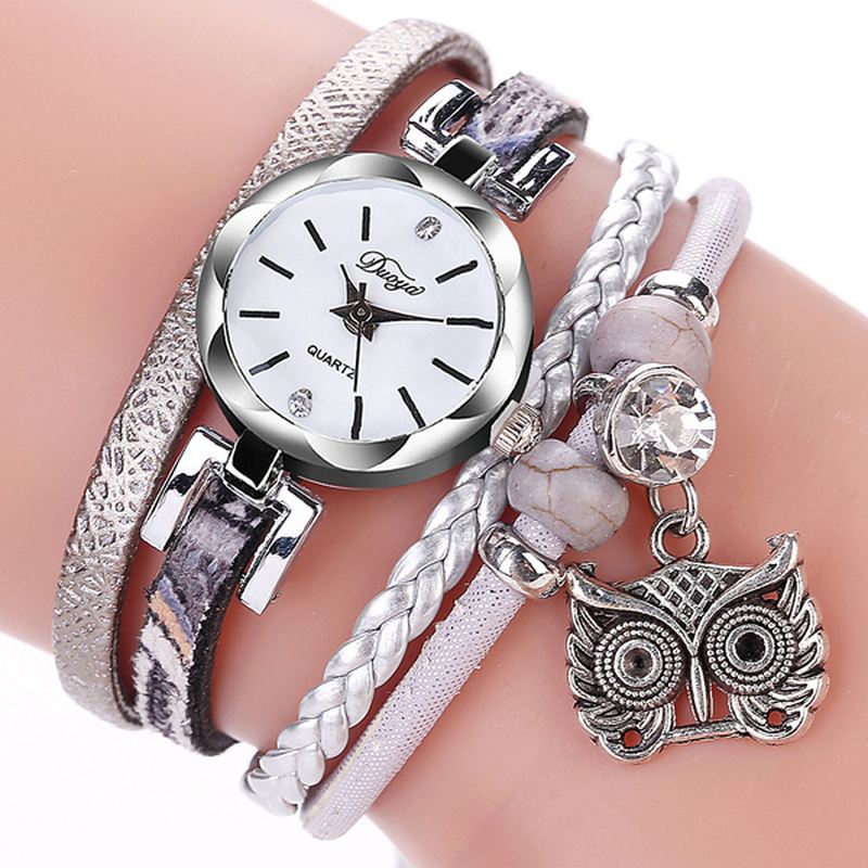 Cute Style Owl Pendant Dame Armbåndsur Mode Dame Armbåndsur