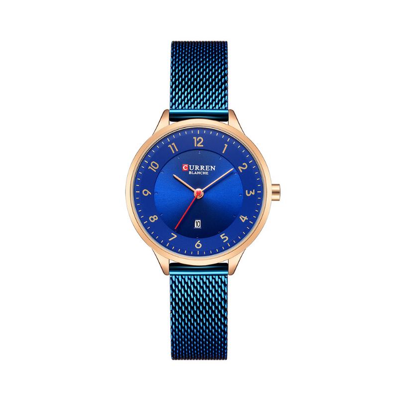 Dato Display Simple Design Dame Armbåndsur Fuldt Steel Quartz Watch