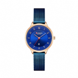 Dato Display Simple Design Dame Armbåndsur Fuldt Steel Quartz Watch