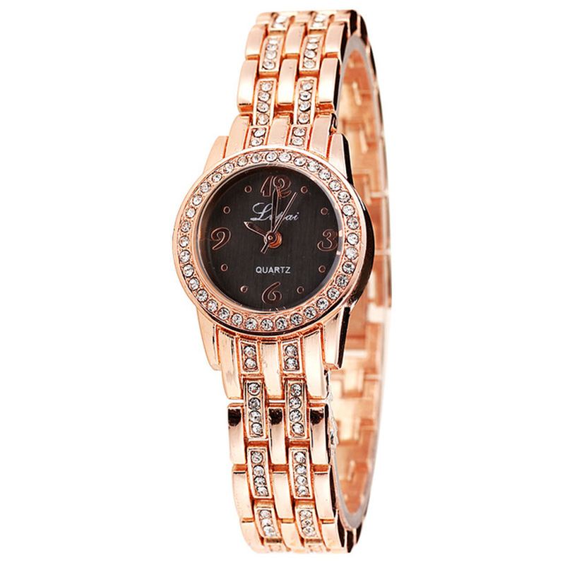 Diamond Dress Dame Armbåndsur Fuldt Stål Elegant Design Quartz Watch