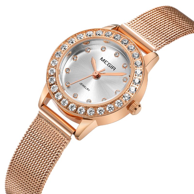 Elegant Design Dame Armbåndsur Ægte Læder Band Quartz Watch