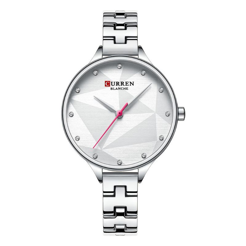 Elegant Design Damearmbåndsur Crystal Fuldt Steel Quartz Watch