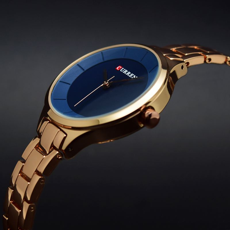 Fuldt Stål Elegant Design Dameur Business Style Quartz Watch