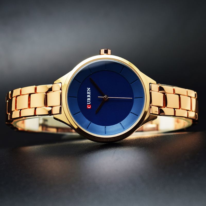 Fuldt Stål Elegant Design Dameur Business Style Quartz Watch