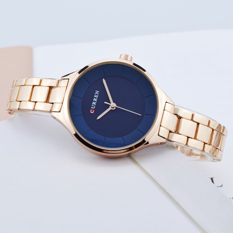 Fuldt Stål Elegant Design Dameur Business Style Quartz Watch