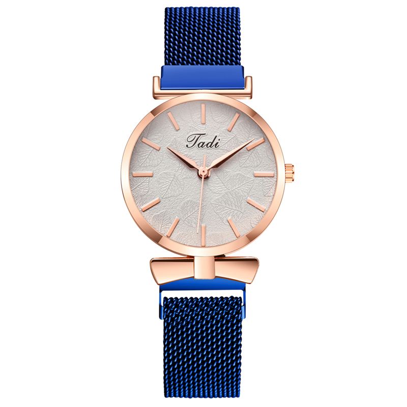 Mode Casual Elegant Design Kvinder Ure Mesh Band Dial Wrist Case Quartz Watch