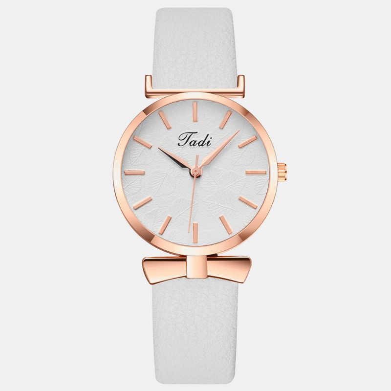 Mode Casual Elegante Kvinder Ure Læder Band Urskive Rose Gold Wrist Case Quartz Watch