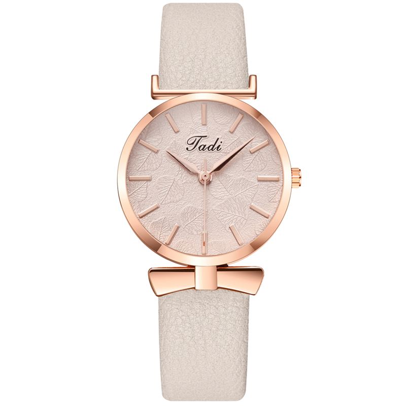 Mode Casual Elegante Kvinder Ure Læder Band Urskive Rose Gold Wrist Case Quartz Watch