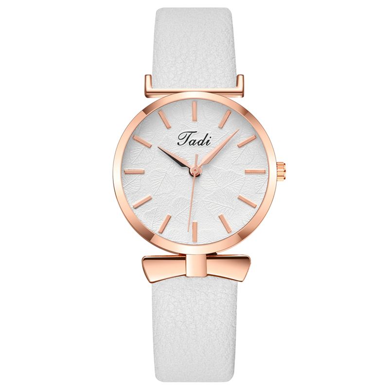 Mode Casual Elegante Kvinder Ure Læder Band Urskive Rose Gold Wrist Case Quartz Watch