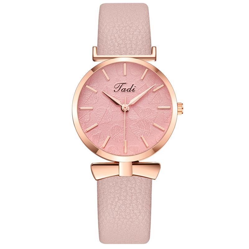 Mode Casual Elegante Kvinder Ure Læder Band Urskive Rose Gold Wrist Case Quartz Watch