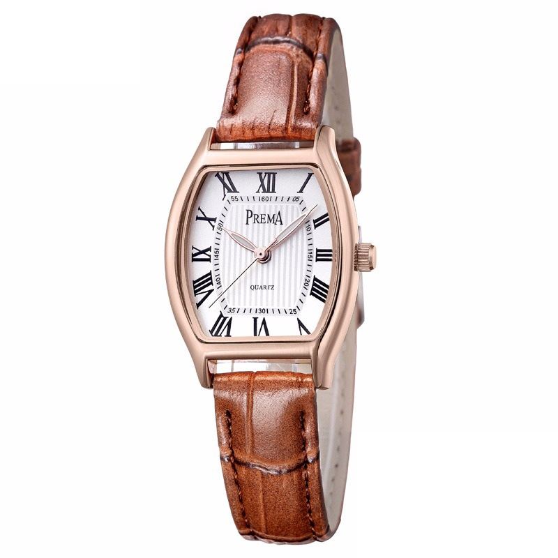 Mode Casual Romertal Pu Læderbånd Kvinder Quartz Watch Armbåndsur