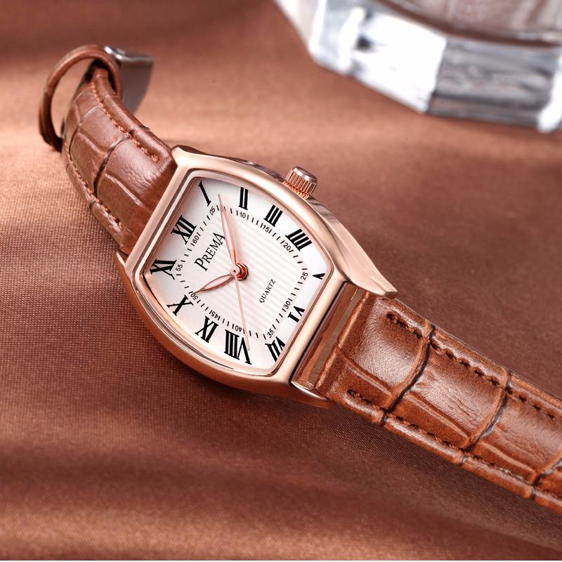 Mode Casual Romertal Pu Læderbånd Kvinder Quartz Watch Armbåndsur